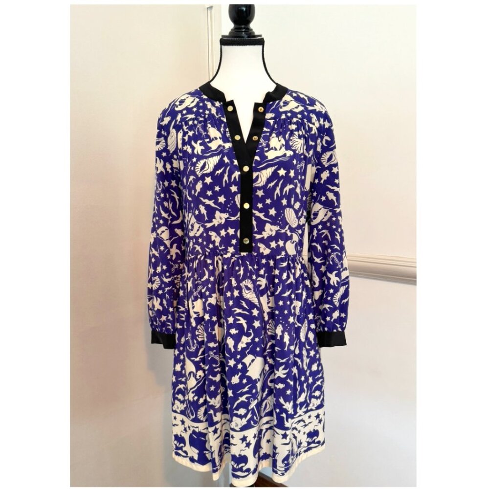 Juicy Couture Navy & Cream Nautical Print Dress | Size 8